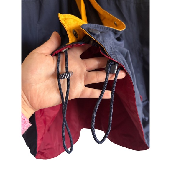 Eddie Bauer Mens Navy Red Yellow Colorblock Hooded Windbreaker Jacket Size M - Picture 5 of 7